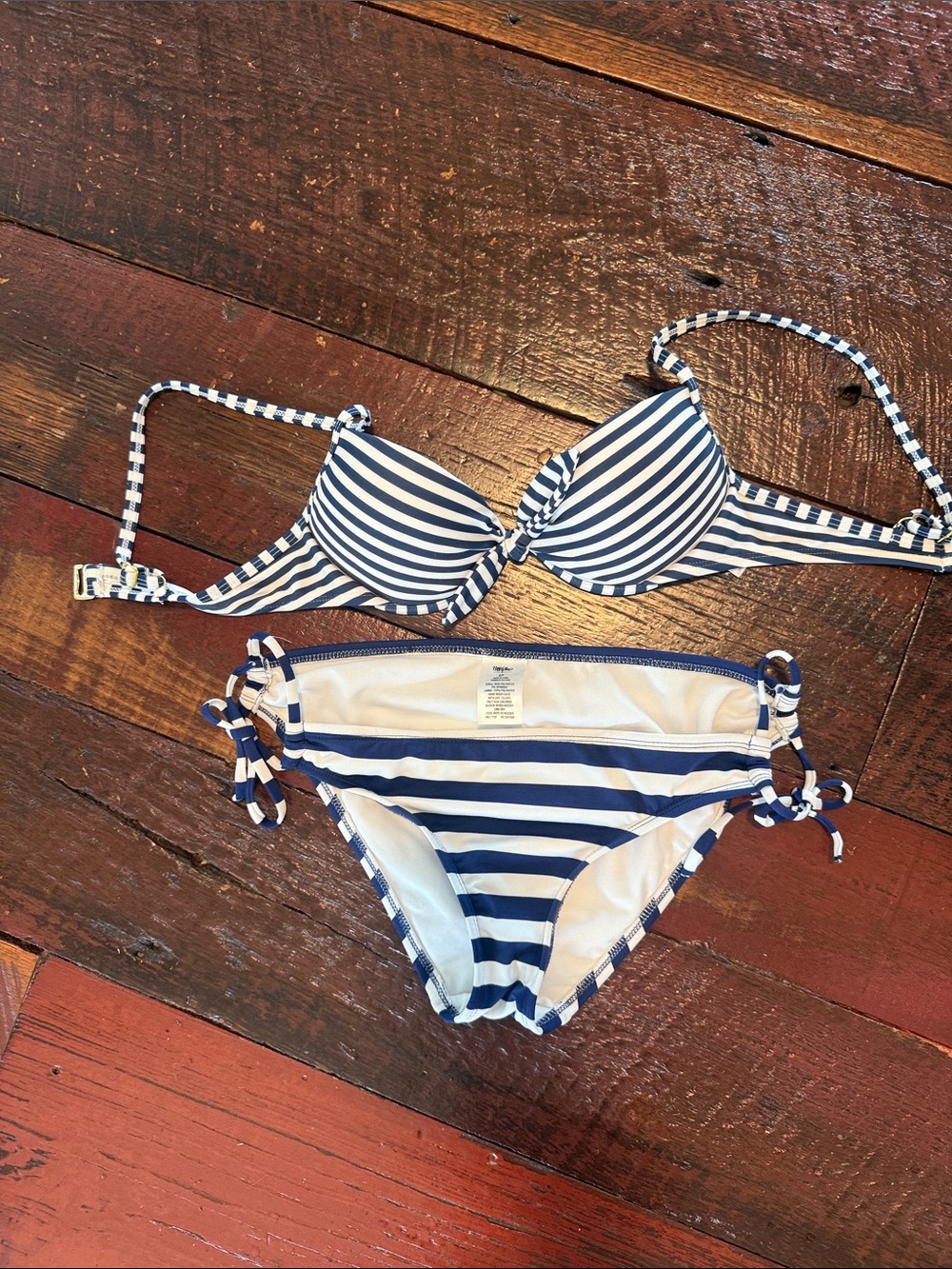 Massimo size small Blue and White Striped Swim Bikini
